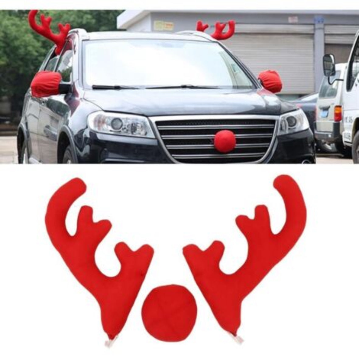 Kit déco Noël voiture – Bois de renne & nez rouge