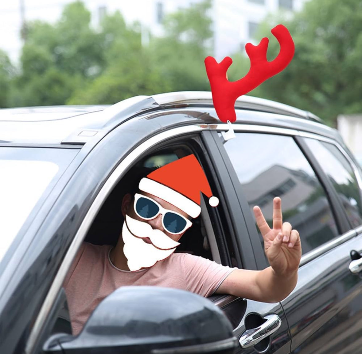 Kit déco Noël voiture – Bois de renne & nez rouge