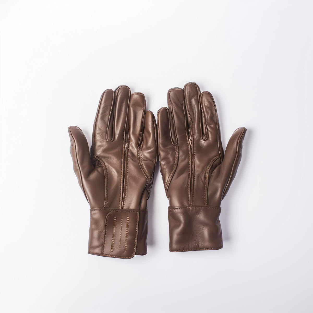 Gants de conduite marron aspect cuir